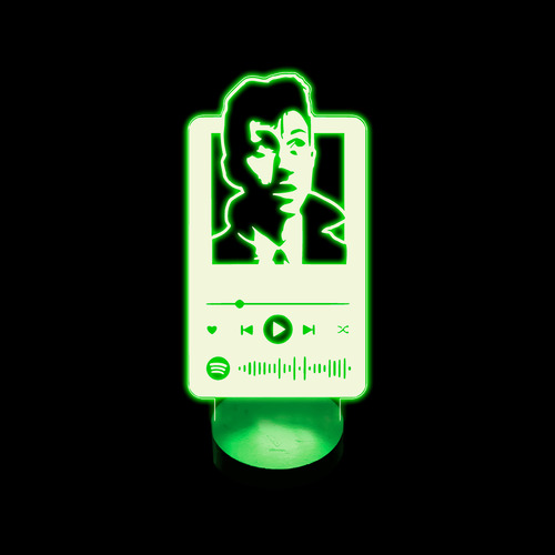 Lámpara De Mesa Arctic Monkeys Spotify Base Madera