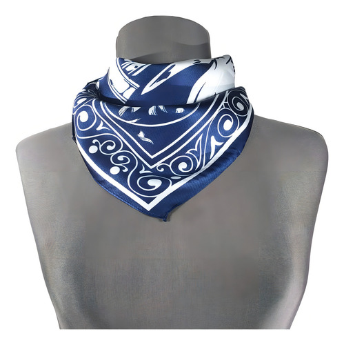 Lenço de seda Mascada Paliacate Lady Pashmina 70x70, pacote com 2 cores, azul marinho