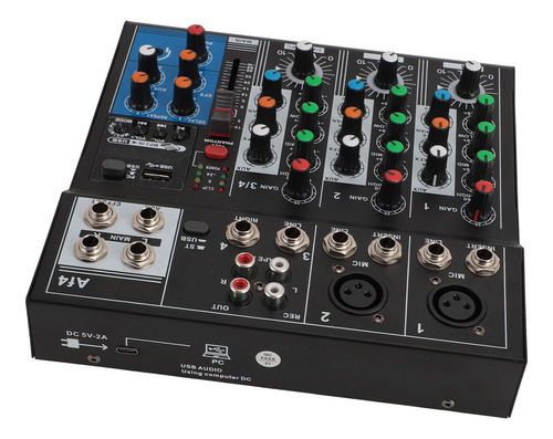 Mezclador De Sonido Profesional De 4 Canales Grabación Por C