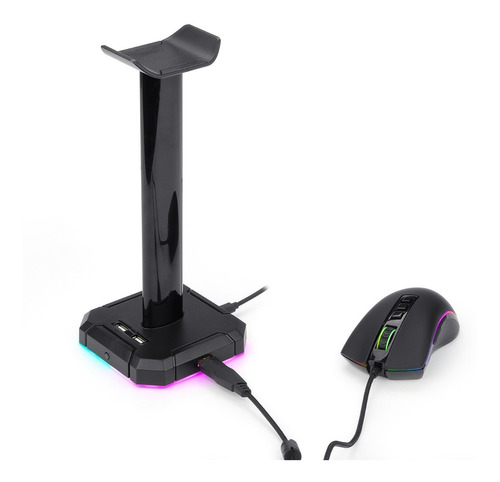 Imagen 6 de 9 de Soporte Gamer Auricular Redragon Scepter Pro Ha300 Rgb Hub
