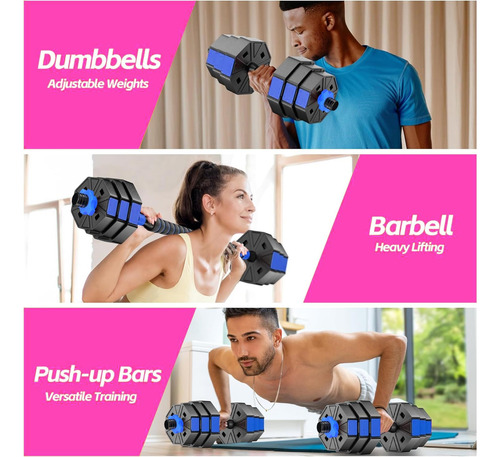 Mancuernas 3 En 1 Ajustables Para Ejercicio En Casa