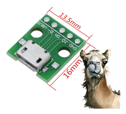 Kit 5 Breakout Adaptador Micro Usb  Dip 5pin Conector Pcb