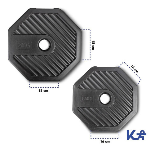 Kit de halteres, pesos ajustáveis, 4 em 1, 25 kg, para exercícios domésticos, cor preta