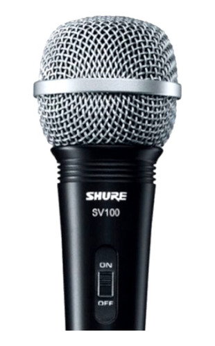 Kit 3 Microfone De Mão Com Fio Preto Sv100 - Shure
