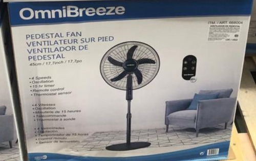 Omnibreeze , Ventilador De Pedestal , 4 Velocidades