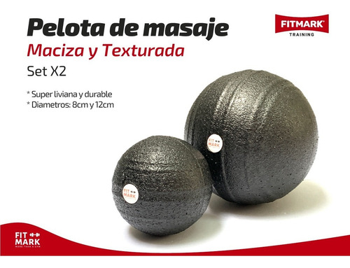 Pelota Bola Masajes Pilates Estimulacion Masajeadora Maciza Color Negro