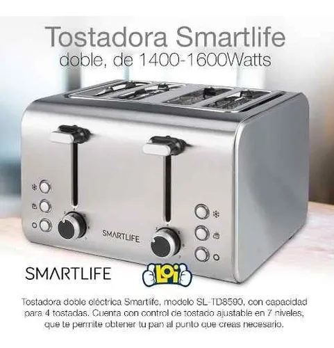 Tostadora smartlife 4 panes sale