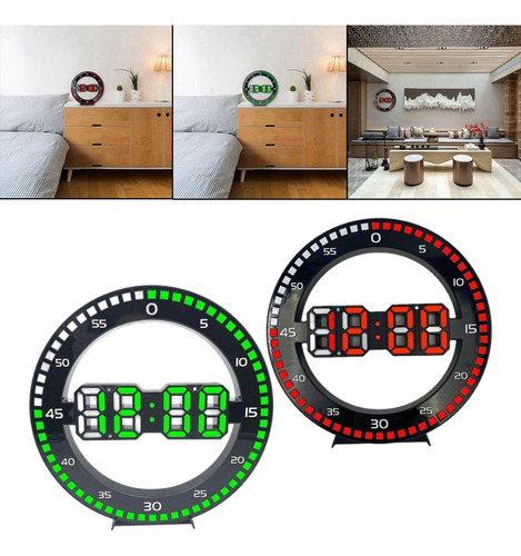 2 Uds Reloj De Pared Digital Fecha Usb Reloj Electrónico