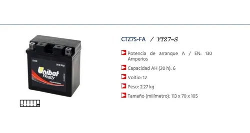 Bateria Moto Unibat Ctz7s-fa Ytz7-s Xre New Twister