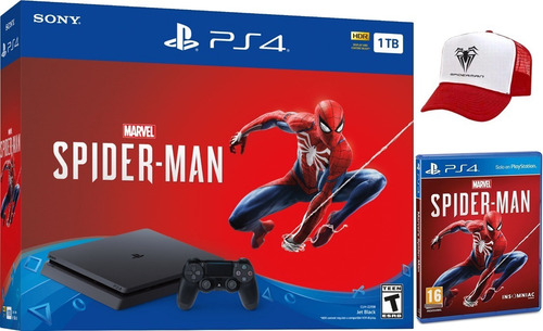 Consola Ps4 Slim 1tb + Juego Spiderman + Gorra Nueva.