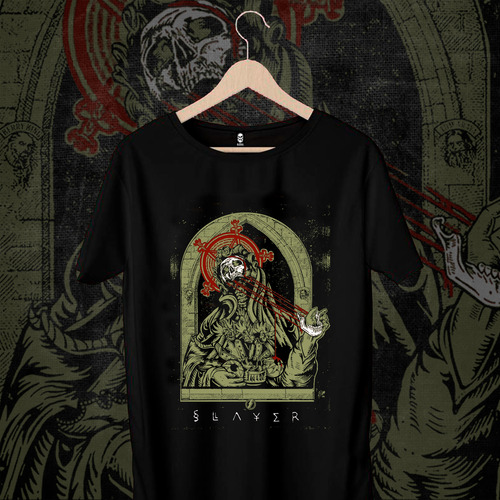 Remera Slayer Virgen Calavera Rock Heavy Metal 100% Algodón