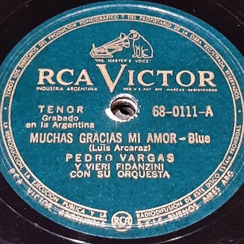 Pasta Pedro Vargas Vieri Fidanzini Rca Victor C336