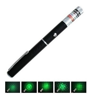 Imagem 2 de 5 de Apontador Caneta A Laser Verde 1000mw Com 5 Pontas