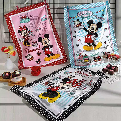 Kit 3 Panos De Pratos Mickey E Minnie Cupcake - Disney