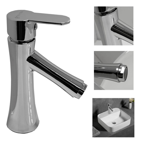 Kit Lavamanos Torino Blanco + Griferia Agua Fría Y Desagüe
