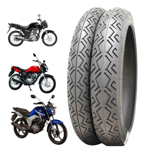 Kit Par Pneus Cg 125 150 160 Factor Ks Es Tras + Diant City