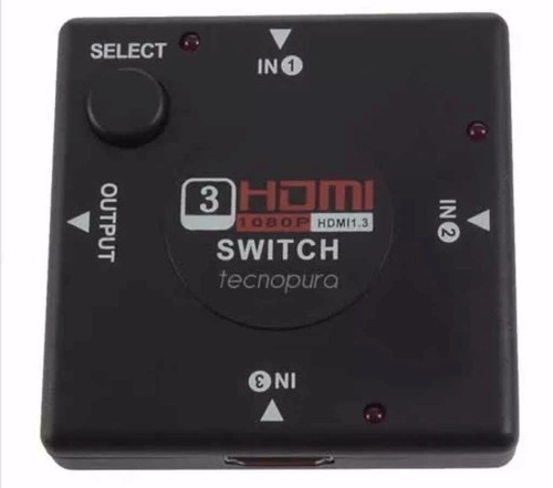 Switch Selector Hdmi 3 Entradas 1 Salida Full Hd Conmutador