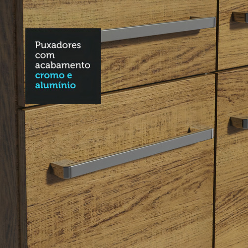 Armário Cozinha Compacta 169cm Com Pia Emilly Madesa R 14 Cor Rustic