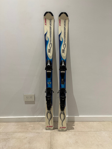 Esquíes Ski Rossignol Rocx 130 Cm Con Fijaciones Tyrolla Blanco (Usado)