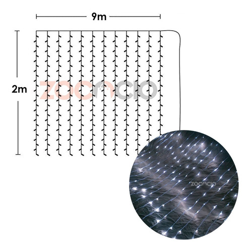 Instalación Cascada De Luces Navidad Decoración 9x2m 600 Led