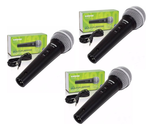 Micrófono Shure Sv100 Vocal Paquete 3 Piezas Para Voz 