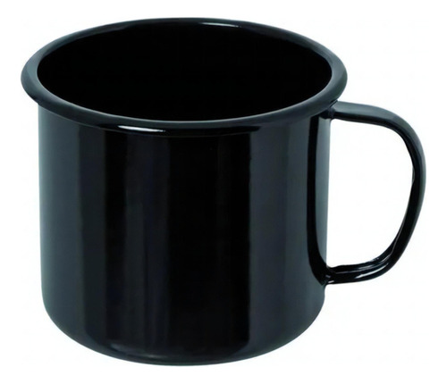 Caneca Esmaltada De Luxo Xícara Café 160ml Preto Ágata