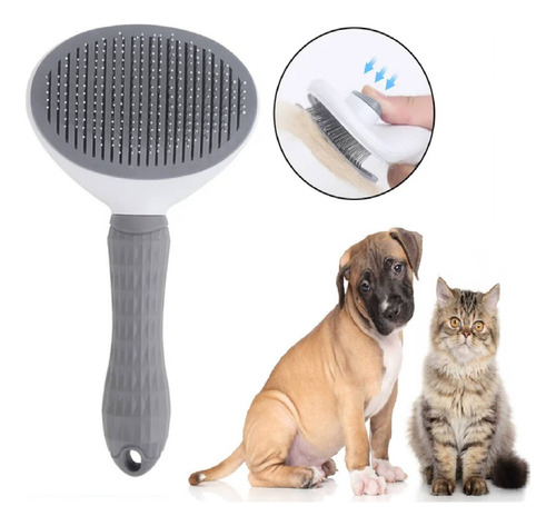 Cepillo Peine Para Perros Gatos Con Expulsor Pelos Mascotas