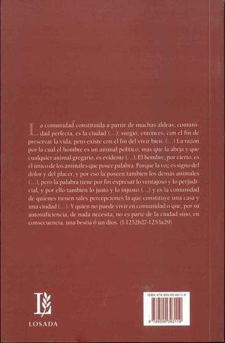 Imagen 2 de 8 de Politica - Aristoteles - Losada