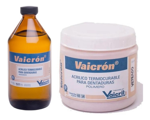 Combo Termocurable Vaicron Poli 1kg + Mono X 500cc Vaicril