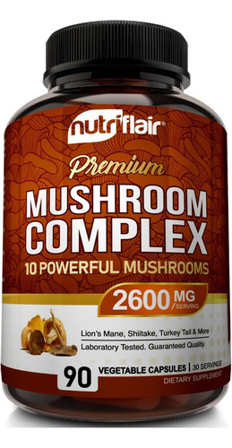 Suplemento De Hongos De 90 Cápsulas 2600 Mg Nutriflair