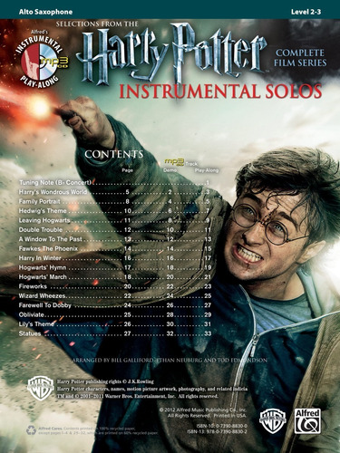 Harry Potter Instrumental Solos, Complete Film Series, Level