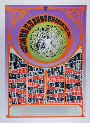 Cartaz Psicodélico Baratos Afins Poster 2003 Original Época