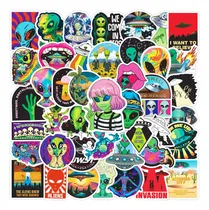 Comprar Aliens Espacio 50 Calcomanias Stickers Pvc Contra Agua