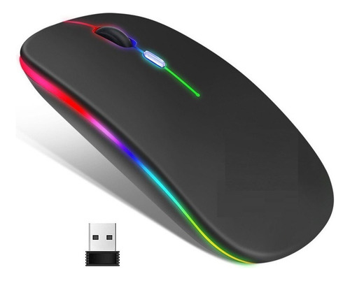 Mouse Recargable Inalámbrico Rgb Color 2.4g Mouse Silencioso