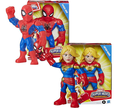 Kit 2 Boneco Avengers Marvel Playskool Mega Mighties Hasbro