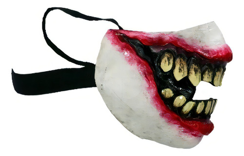Ghoulish Productions Cubrebocas Creepy Smile Color Blanco