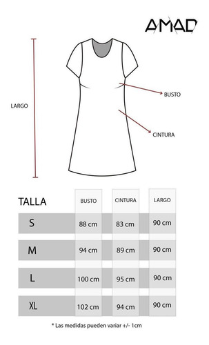 Imagen 7 de 7 de Vestido Relajado Con Bolsas Amad Mujer Básicos Corto