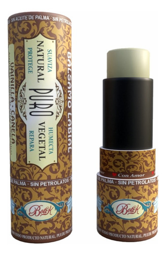 Bálsamo Labial De Vainilla Y Canela Boti-k Vegano Sin Gluten