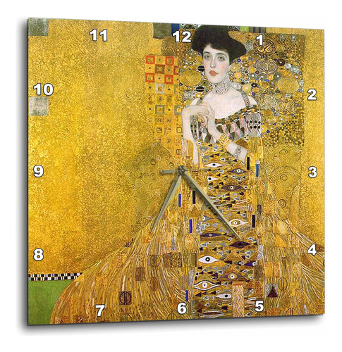 3drose Dpp__3 Klimts Retrato En Reloj De Pared Dorado, 15 Po