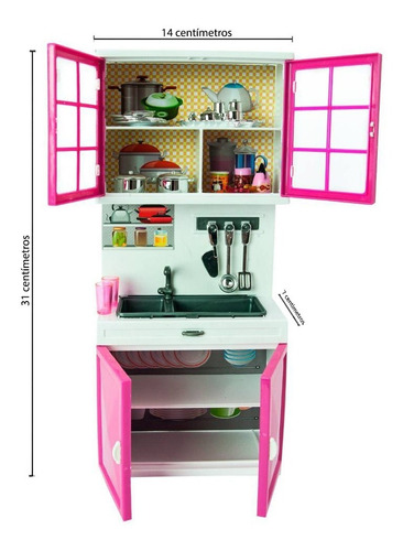 Conjunto De Mini Cozinha Infantil - My Happy Kitchen - Módul Cor Rosa