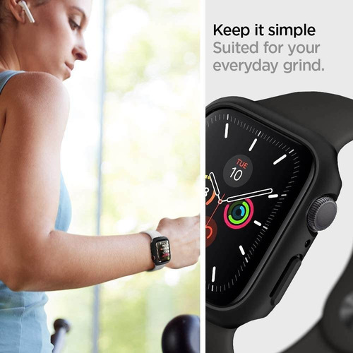 Imagen 4 de 6 de Funda Spigen Thin Fit Apple Watch 40 Mm 6/se/5/4 Negro