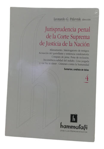 Jurisprudencia Penal Corte Suprema 4 Pitlevnik Hammurabi