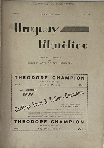 Uruguay Filatélico Nº 23 24 1938, Revista Del Cfu, Rba