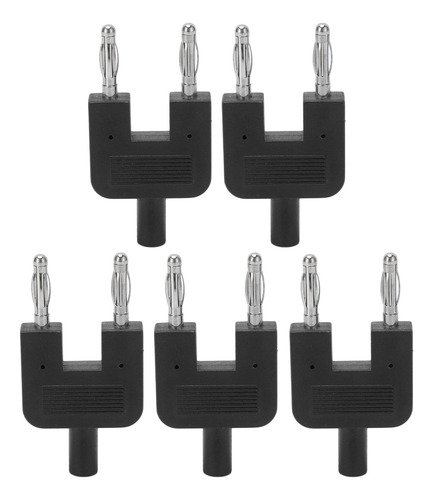 Enchufe Tipo Banana Negro Negro, 5 Unidades, Doble Fila Dobl