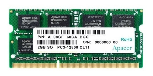 Memoria Sodimm 2gb Apacer Ddr3 1600mhz - Notebook Pull New