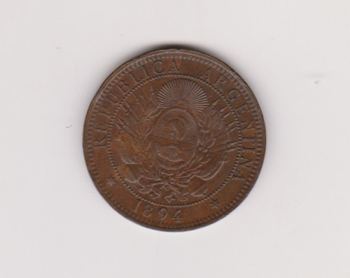 Moneda Argentina 2 Centavos Año 1894 Excelente +