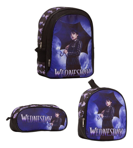 Mochila Infantil Escolar Grande Wandinha Adams Crianças