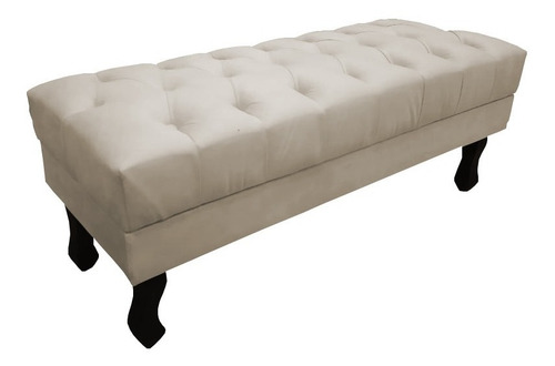 Puff Recamier Baú Luis Xv 1,20m Suede Bege