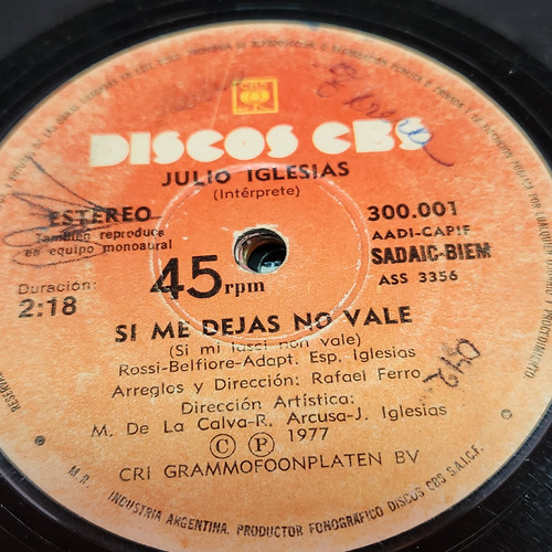 Simple Julio Iglesias Discos Cbs C9