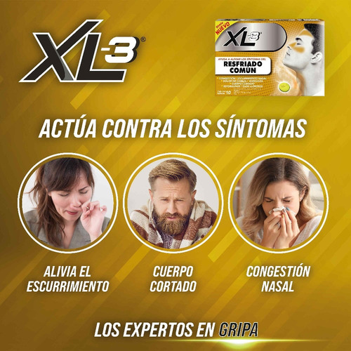 Xl-3 Alivia Síntomas Del Resfriado Común. Caja 10 Cápsulas.